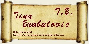 Tina Bumbulović vizit kartica